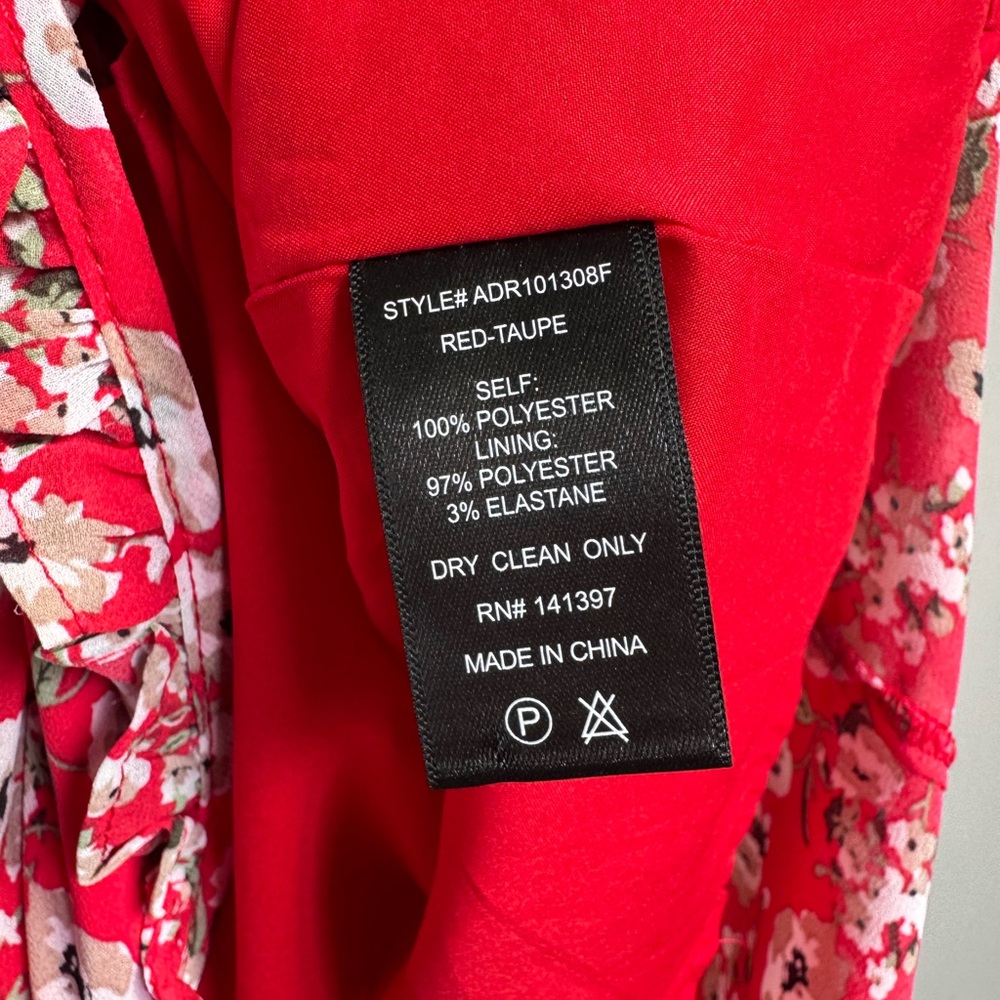 Nordstrom Floret Studios‎ Floral Button Front Red Women's Dress MIDI Size Small - Picture 10 of 10